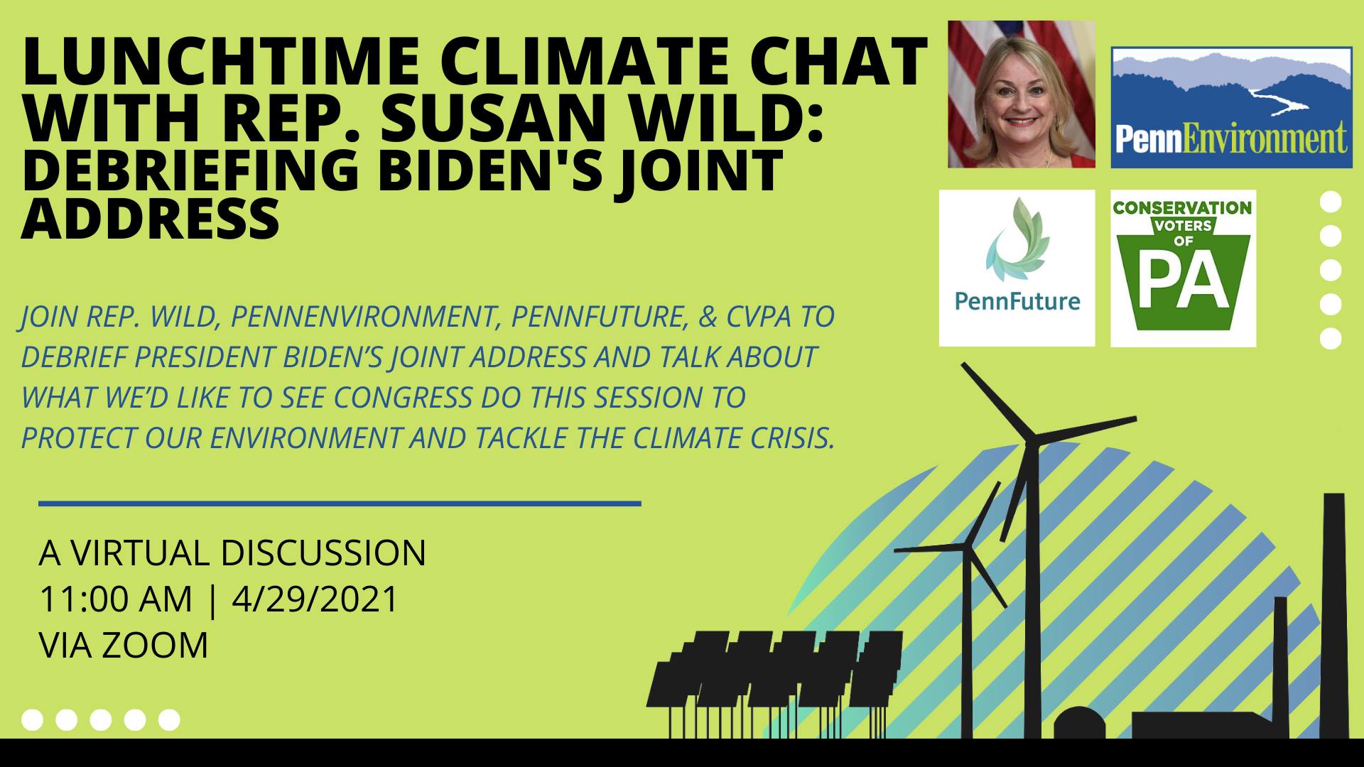 Lunchtime Climate Chat with Rep. Susan Wild: Debriefing Biden's Joint Address