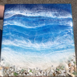 Ocean shell Resin Art Centerpiece 