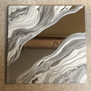 Silver Glam Resin Mirror Centerpiece