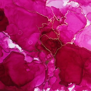 Pink Burst Alcohol Ink Painting 